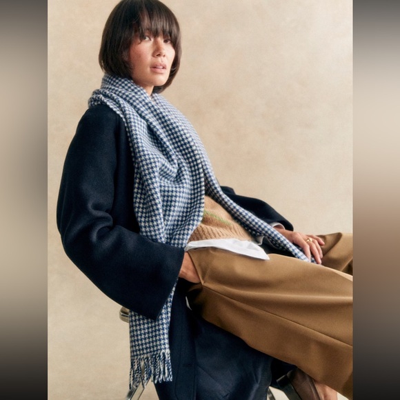 Sezane Seraphine Blue Houndstooth NWOT - Picture 4 of 8